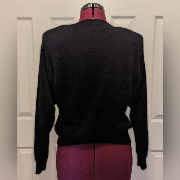 Vintage Black Angora & Wool Sweater - Picture 4 of 5